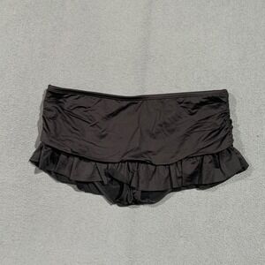 Apt 9 Womens Large Black Skirted Bikini Bottom Ruched Ruffle Swimsuit Bottoms